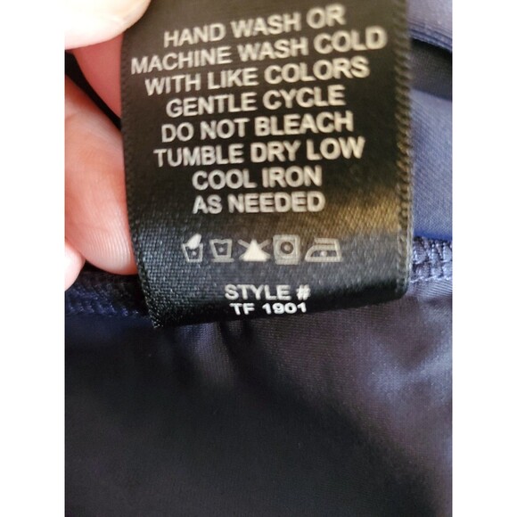 Movetes Sleeveless Top Mock Neck Zip On The Neck Size XS Navy Blue - Picture 11 of 12